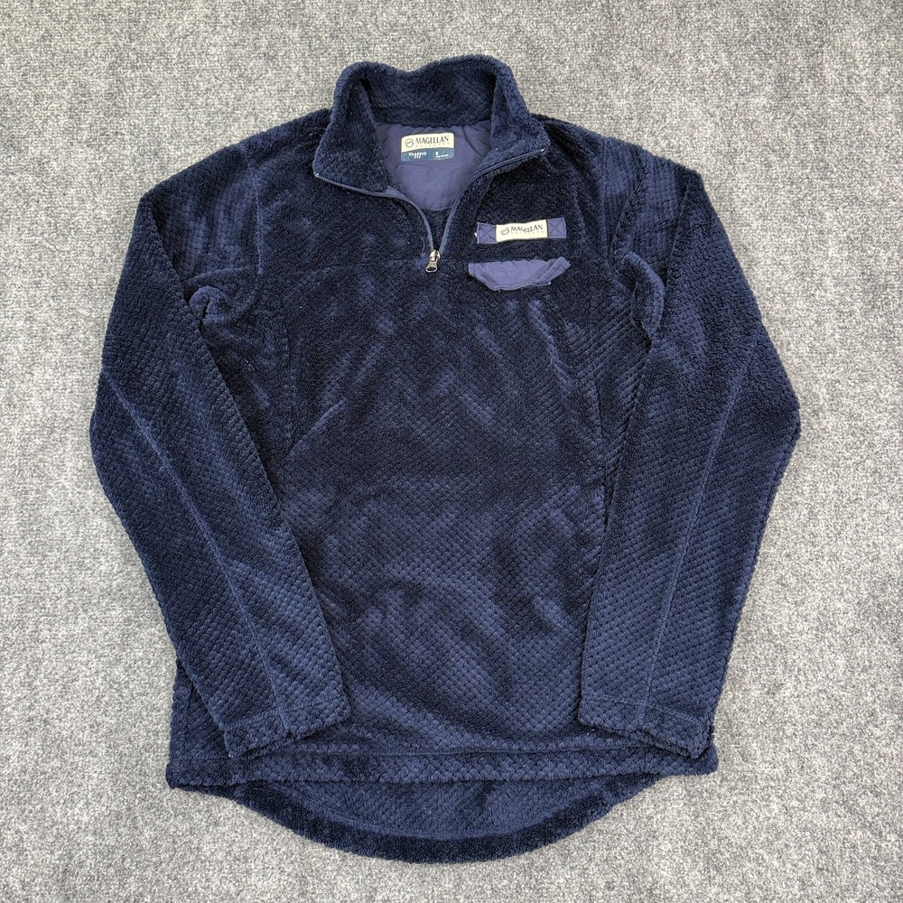 Magellan Womens Sherpa‎ Classic Fit Size Small Willow Creek Navy 1/4 Zip Fleece